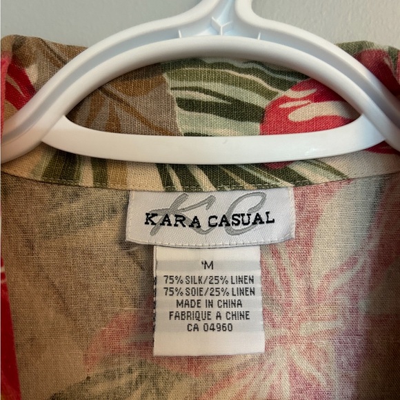 25 % Linen and 75% Silk Hawaiian Shirt Women’s Medium - Picture 2 of 3